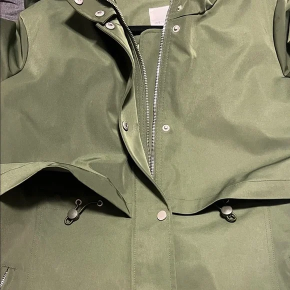 Avec Les Filles Dark Green Hooded Trench Coat - Picture 4 of 7